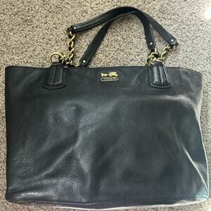 Coach Madison Leather Large Tote Handbag Shoulder Bag Purse
